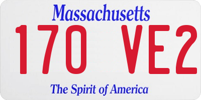 MA license plate 170VE2