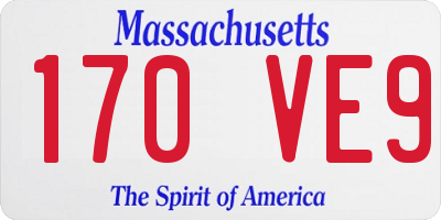 MA license plate 170VE9