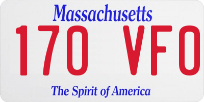 MA license plate 170VF0