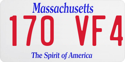 MA license plate 170VF4