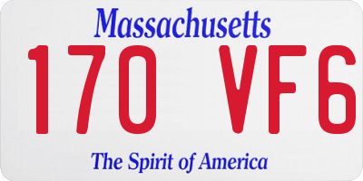 MA license plate 170VF6
