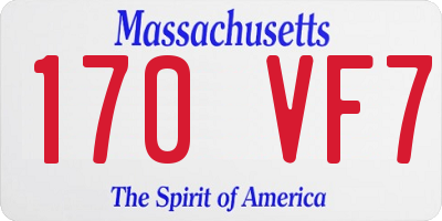 MA license plate 170VF7