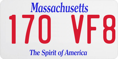 MA license plate 170VF8