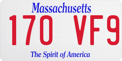 MA license plate 170VF9