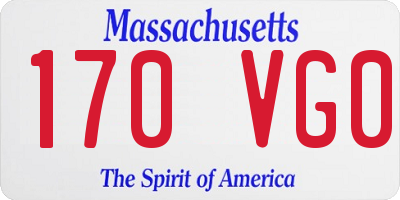 MA license plate 170VG0