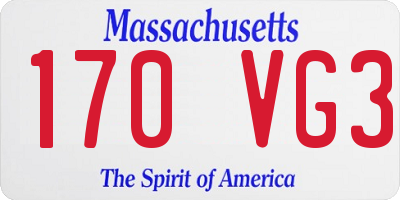 MA license plate 170VG3