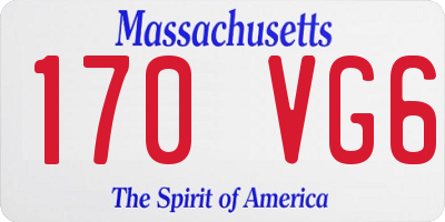 MA license plate 170VG6