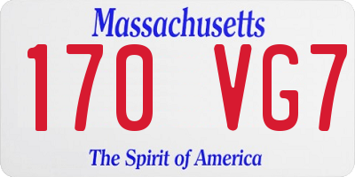 MA license plate 170VG7