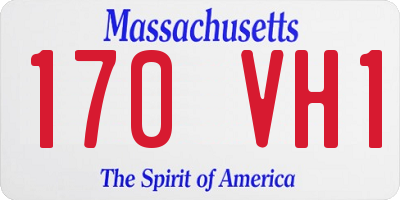 MA license plate 170VH1