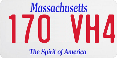 MA license plate 170VH4