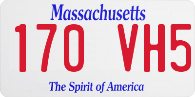 MA license plate 170VH5