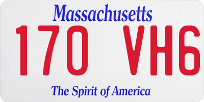 MA license plate 170VH6