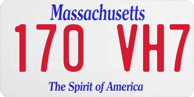 MA license plate 170VH7