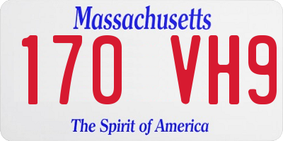 MA license plate 170VH9