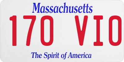 MA license plate 170VI0