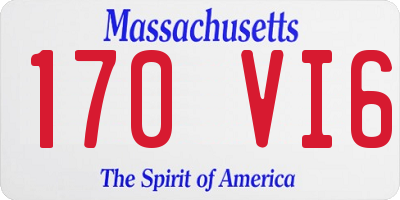 MA license plate 170VI6