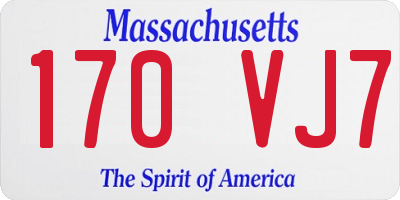 MA license plate 170VJ7
