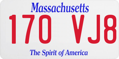 MA license plate 170VJ8