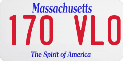 MA license plate 170VL0