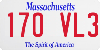 MA license plate 170VL3