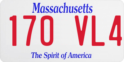 MA license plate 170VL4
