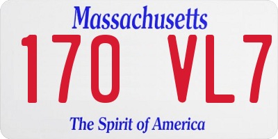 MA license plate 170VL7
