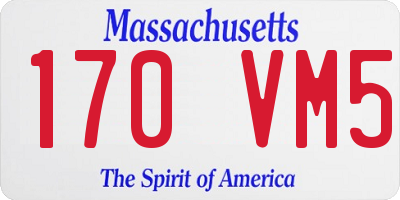 MA license plate 170VM5