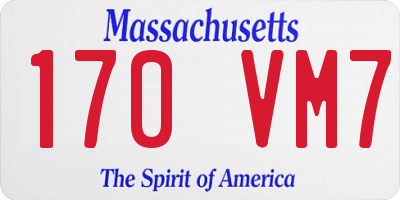 MA license plate 170VM7