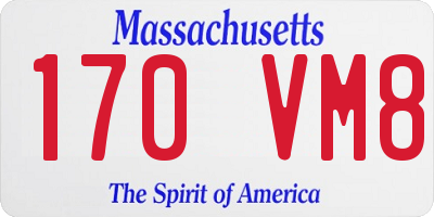 MA license plate 170VM8