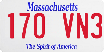 MA license plate 170VN3