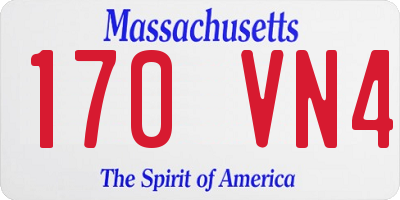 MA license plate 170VN4