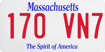 MA license plate 170VN7