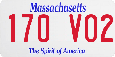 MA license plate 170VO2