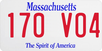 MA license plate 170VO4