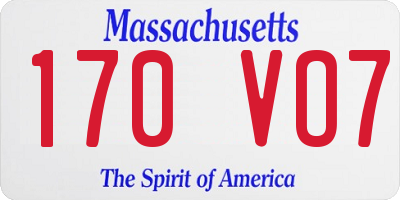MA license plate 170VO7