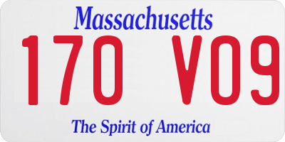 MA license plate 170VO9