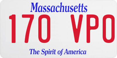 MA license plate 170VP0