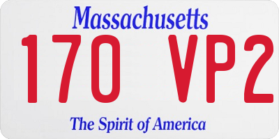 MA license plate 170VP2