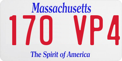 MA license plate 170VP4