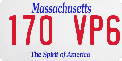 MA license plate 170VP6