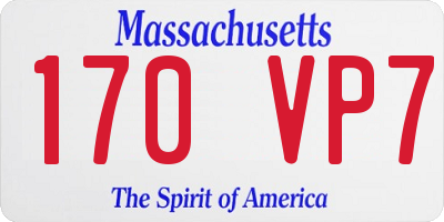 MA license plate 170VP7