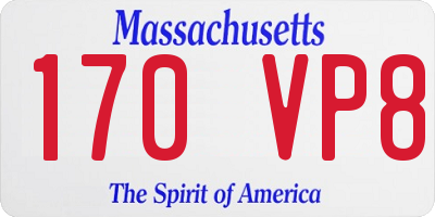 MA license plate 170VP8