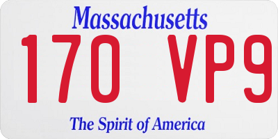 MA license plate 170VP9