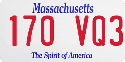 MA license plate 170VQ3