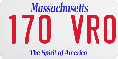 MA license plate 170VR0