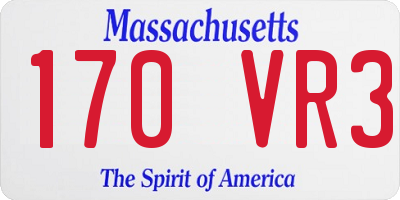 MA license plate 170VR3