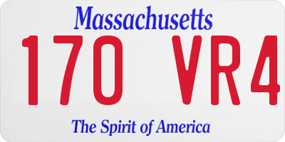 MA license plate 170VR4