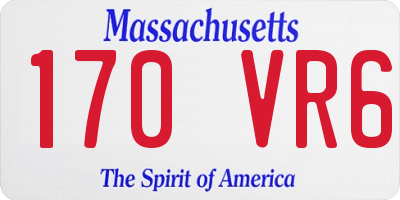 MA license plate 170VR6
