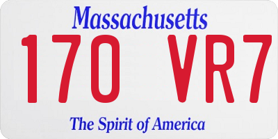 MA license plate 170VR7