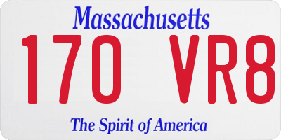 MA license plate 170VR8